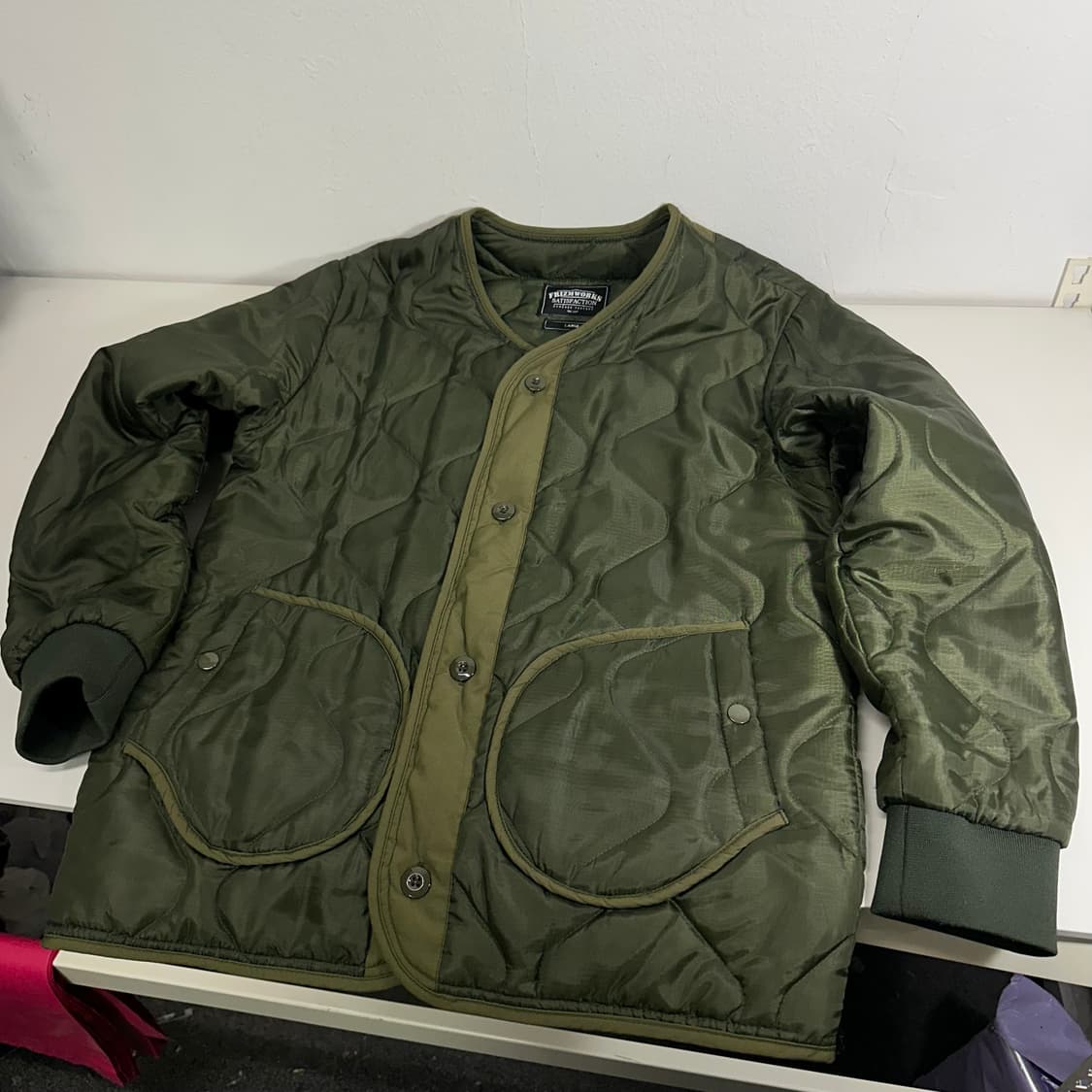 L 프리즘웍스 카키 깔깔이 퀼팅 라이너 자켓 상품이미지1