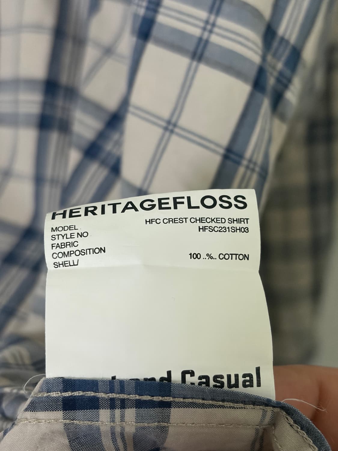 헤리티지플로스 크레스트 체크셔츠 L 상품이미지3
