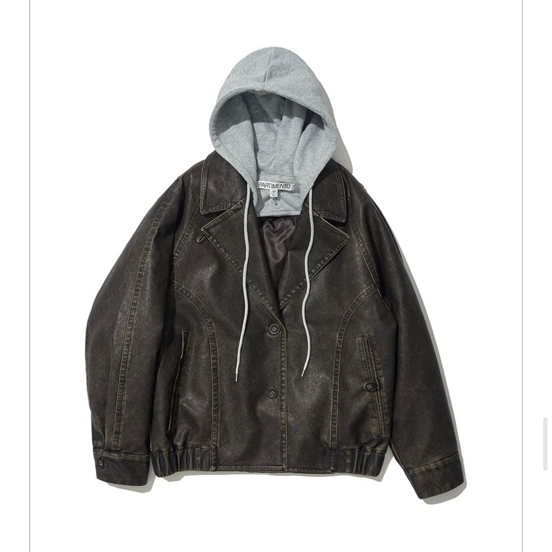 파르티멘토 우먼 레더 봄버자켓 (카키브라운) 상품이미지2