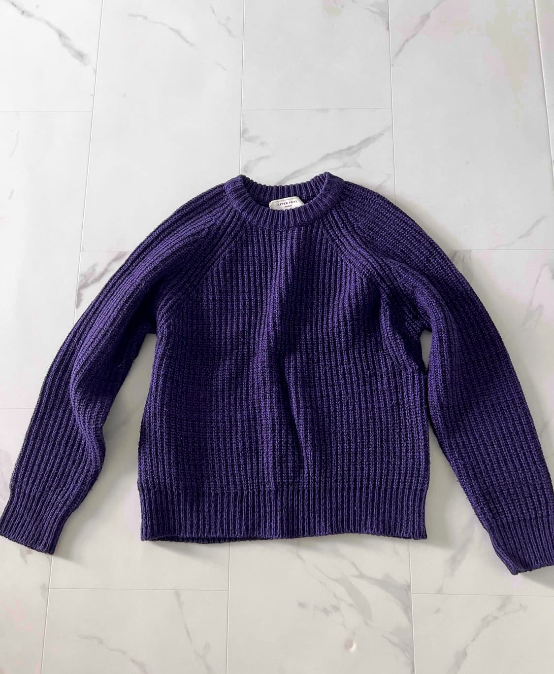 애프터프레이 인타르시아 니트 스웨터 퍼플 M 상품이미지1
