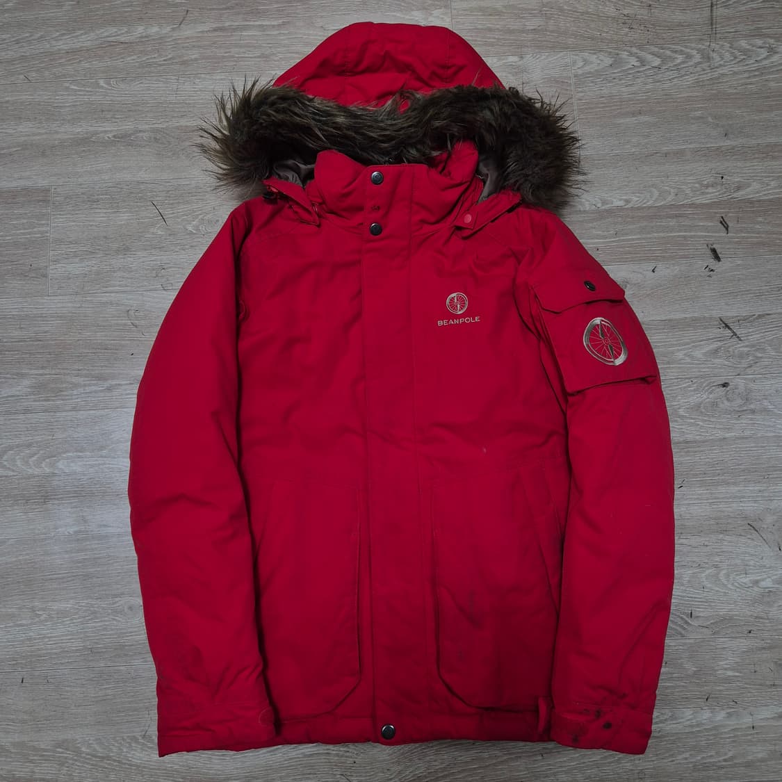 빈폴 아웃도어 사이드포켓 덕다운 퍼후드 패딩 점퍼 S(90) 상품이미지1