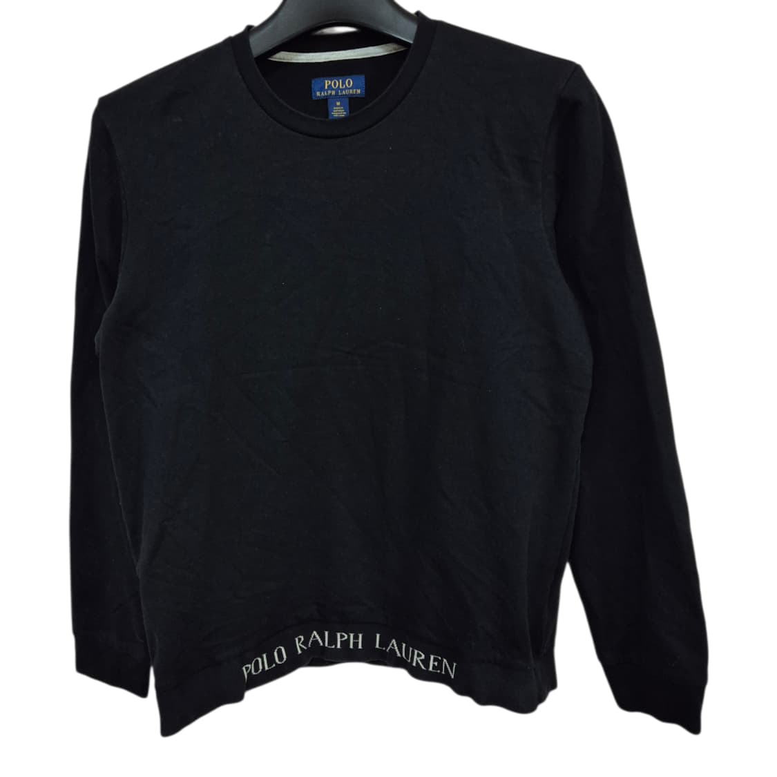 폴로 하단 텍스트로고 블랙 맨투맨 상품이미지1