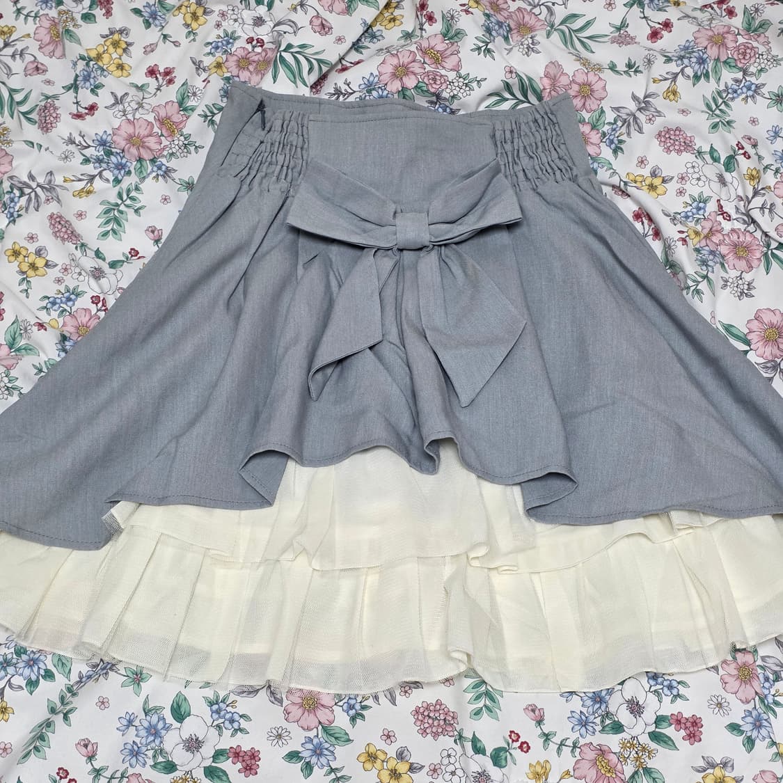 시크릿허니)일본빈티지 양산형 빅리본 코르셋 캉캉프릴 플레어치마스커트 상품이미지1