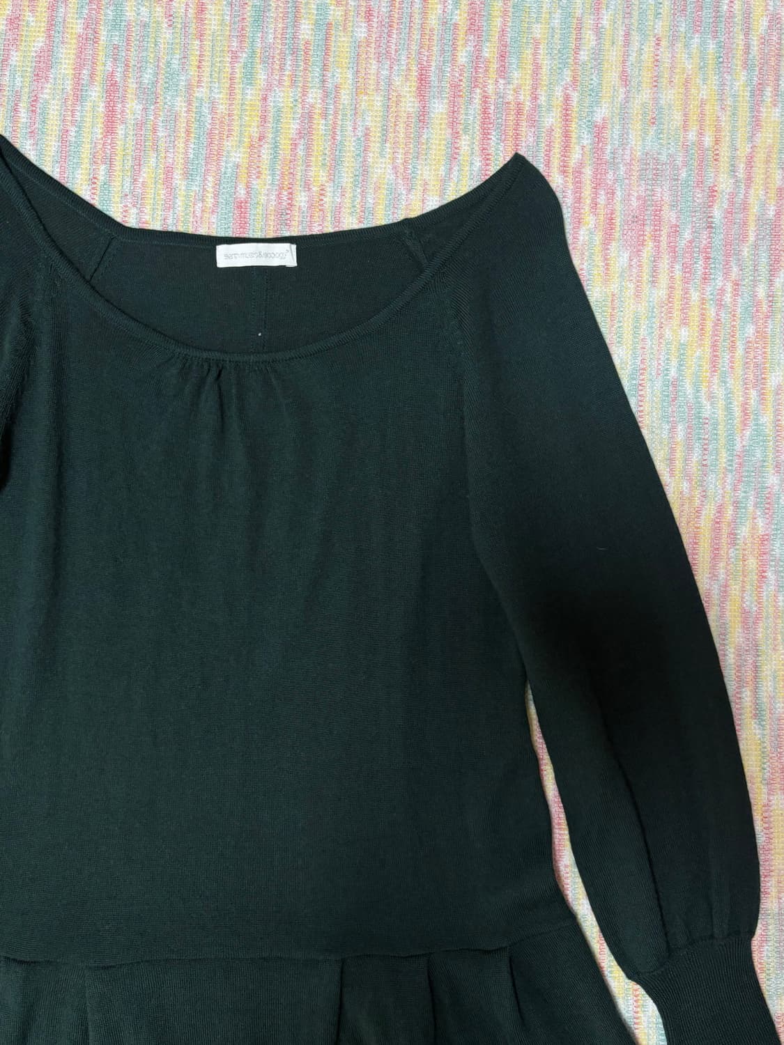 다크 그린 프릴 니트 원피스 상품이미지10