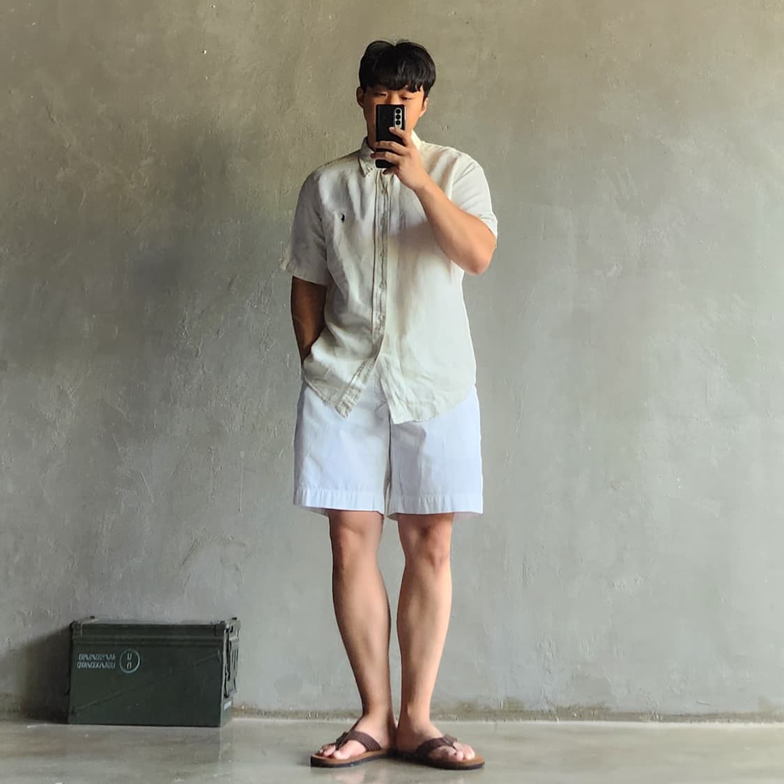 폴로 아이보리 반팔셔츠 상품이미지3