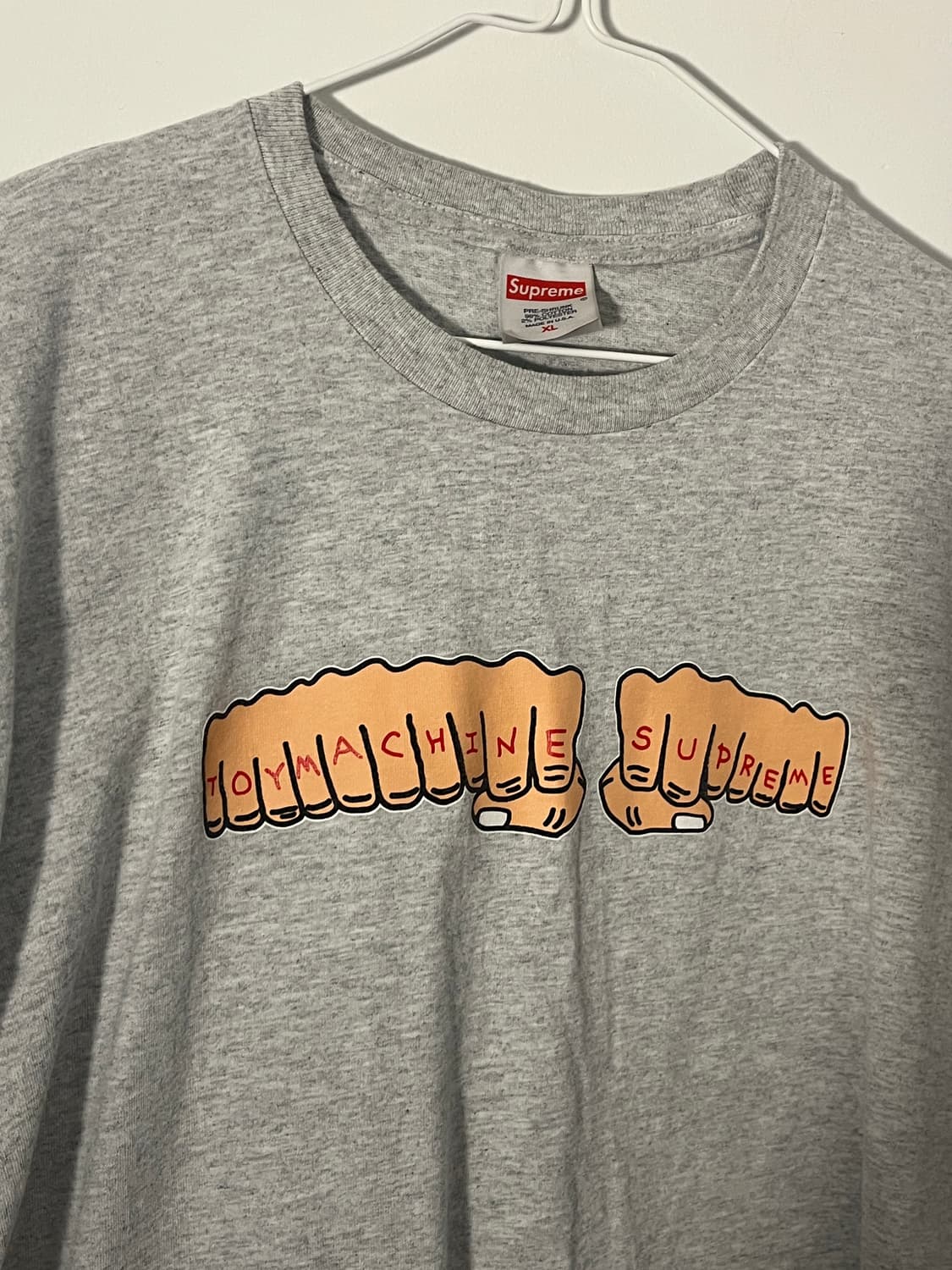 슈프림 토이머신 피스트 티셔트 반팔티 -애쉬 그레이 상품이미지3