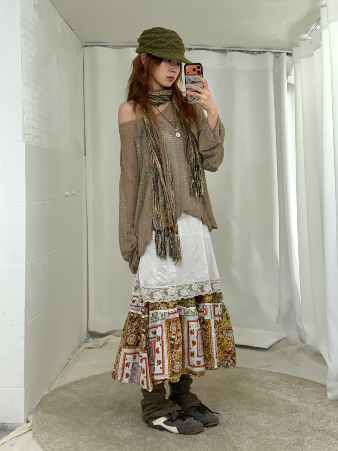 빈티지 카키 브라운 야상 자켓 그런지 모리 코디 세트 상품이미지3