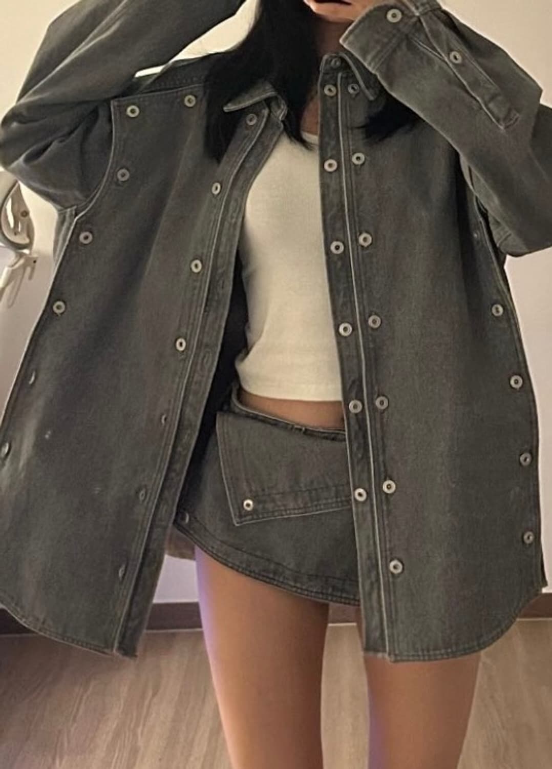 Y/project 와이프로젝트 패널 데님셔츠 스커트 상품이미지4