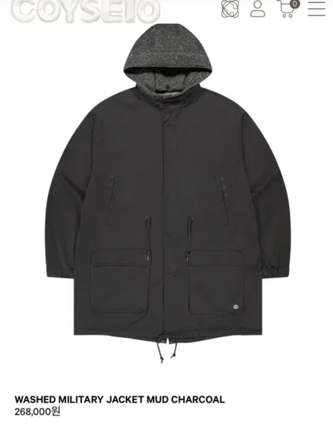 코이세이오 야상 차콜 판매  상품이미지1