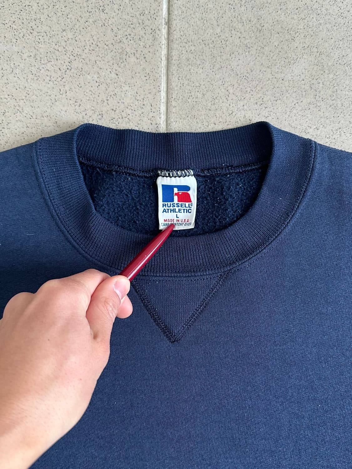 90s 빈티지 러셀 스웻셔츠 네이비 L USA 상품이미지4