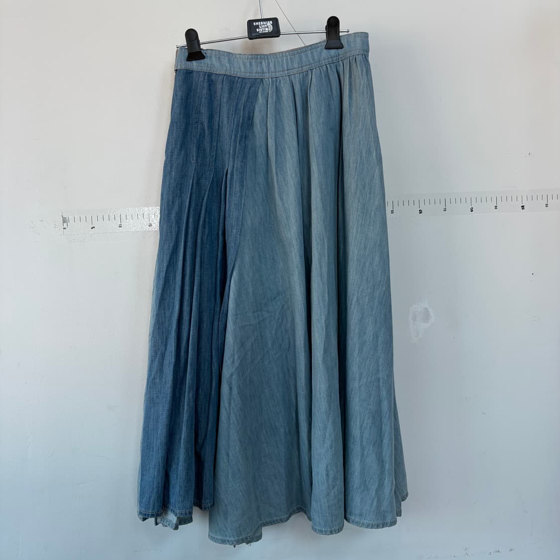 마인 투톤 데님 롱 스커트 상품이미지2