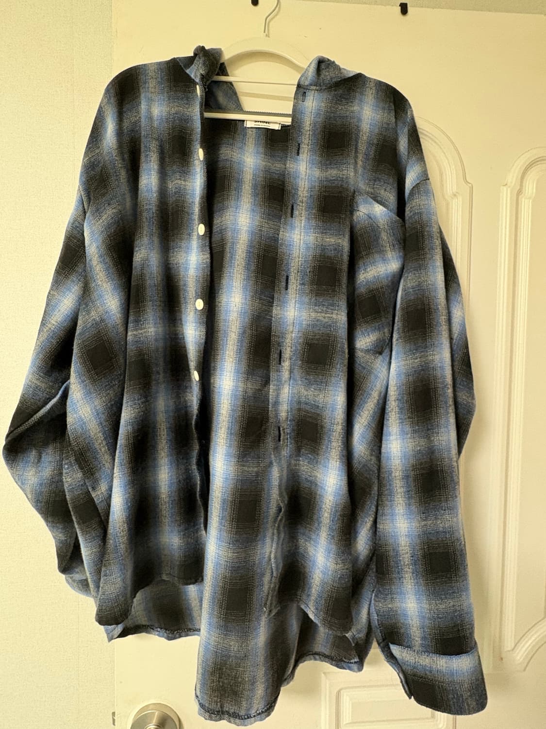 체크 후드 셔츠 상품이미지1