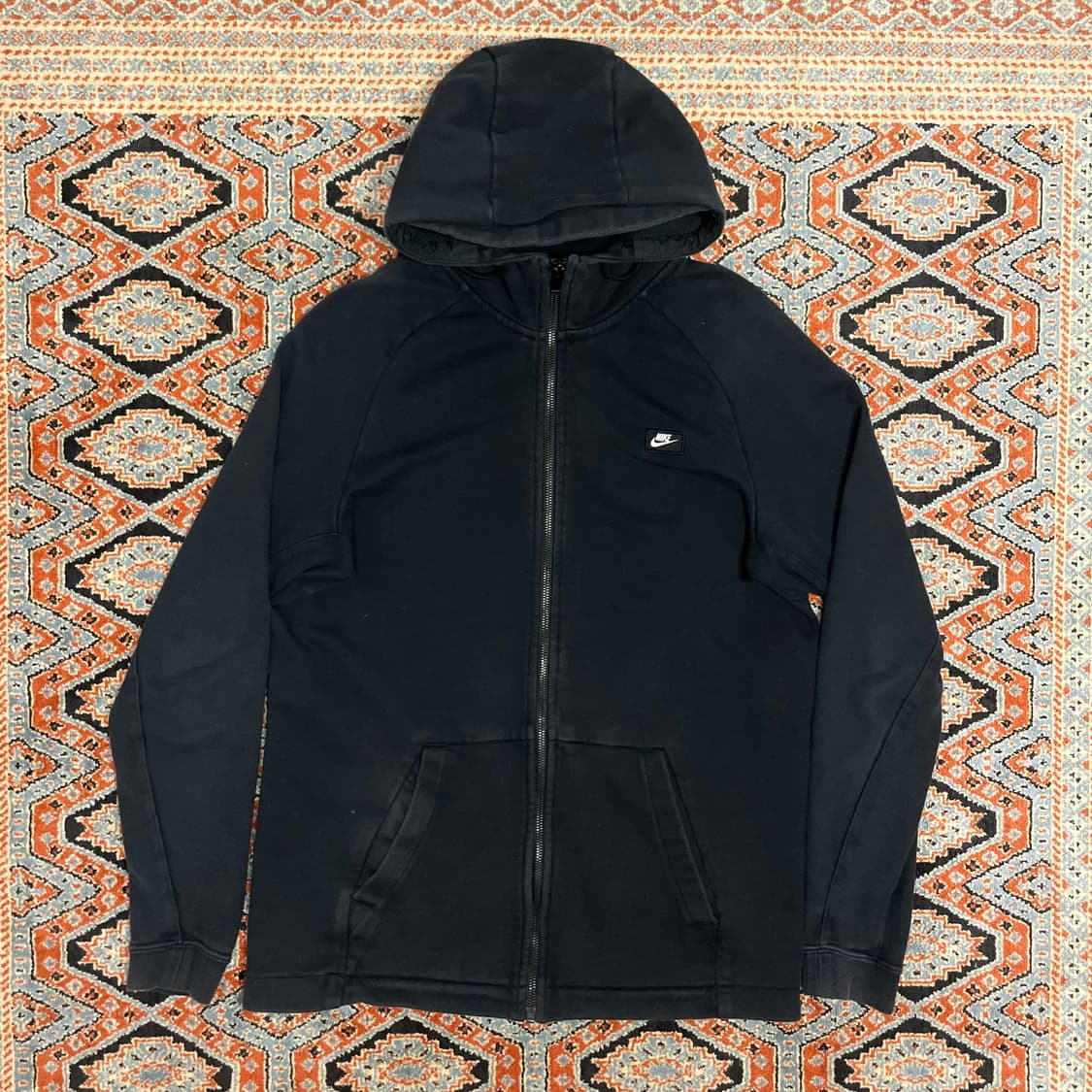 나이키 스몰로고 블랙 풀집업 후드집업 남성L 상품이미지1