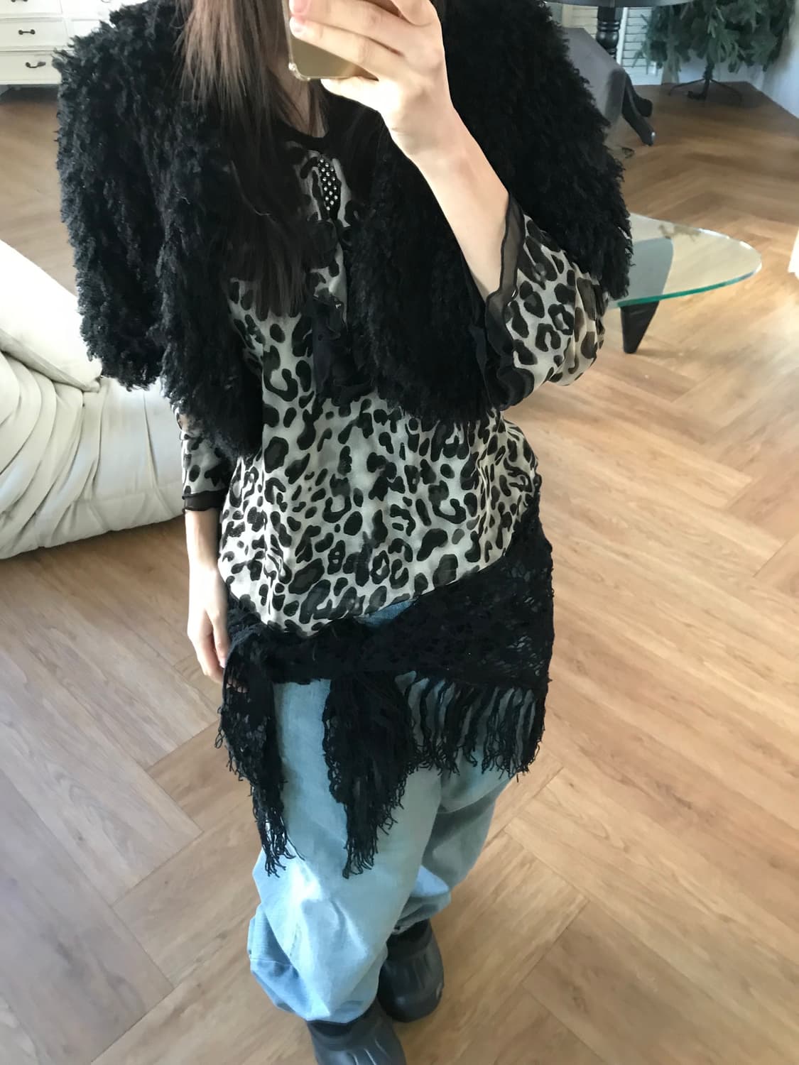 vintage black net scarf 상품이미지5