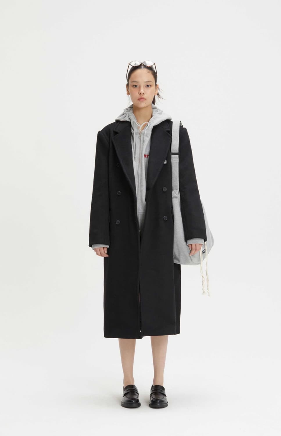 EMIS 이미스 저지 폴딩 드로우 스트링 크로스백 가방 그레이 상품이미지4