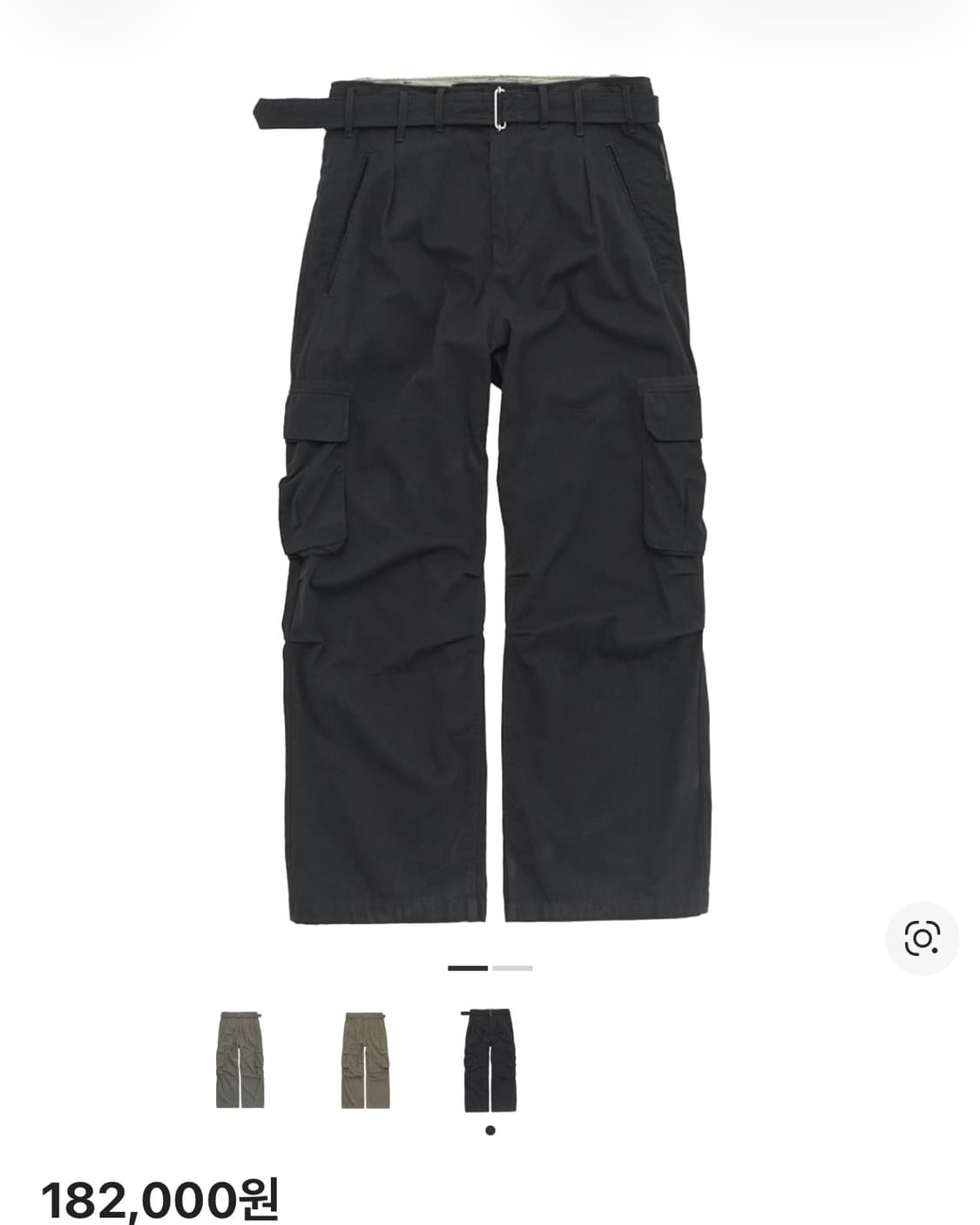 [2]폴리테루 벨티드 카고 팬츠 블랙 상품이미지1