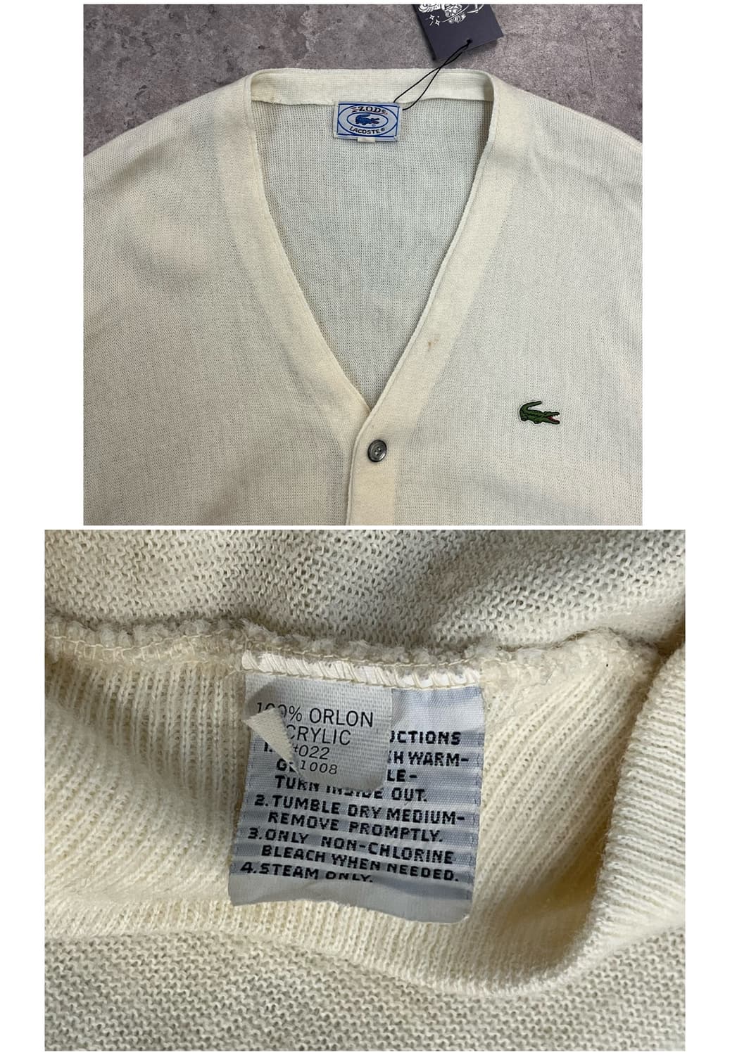 라코스테 브이넥 가디건 아이보리 L #csz2309 상품이미지4