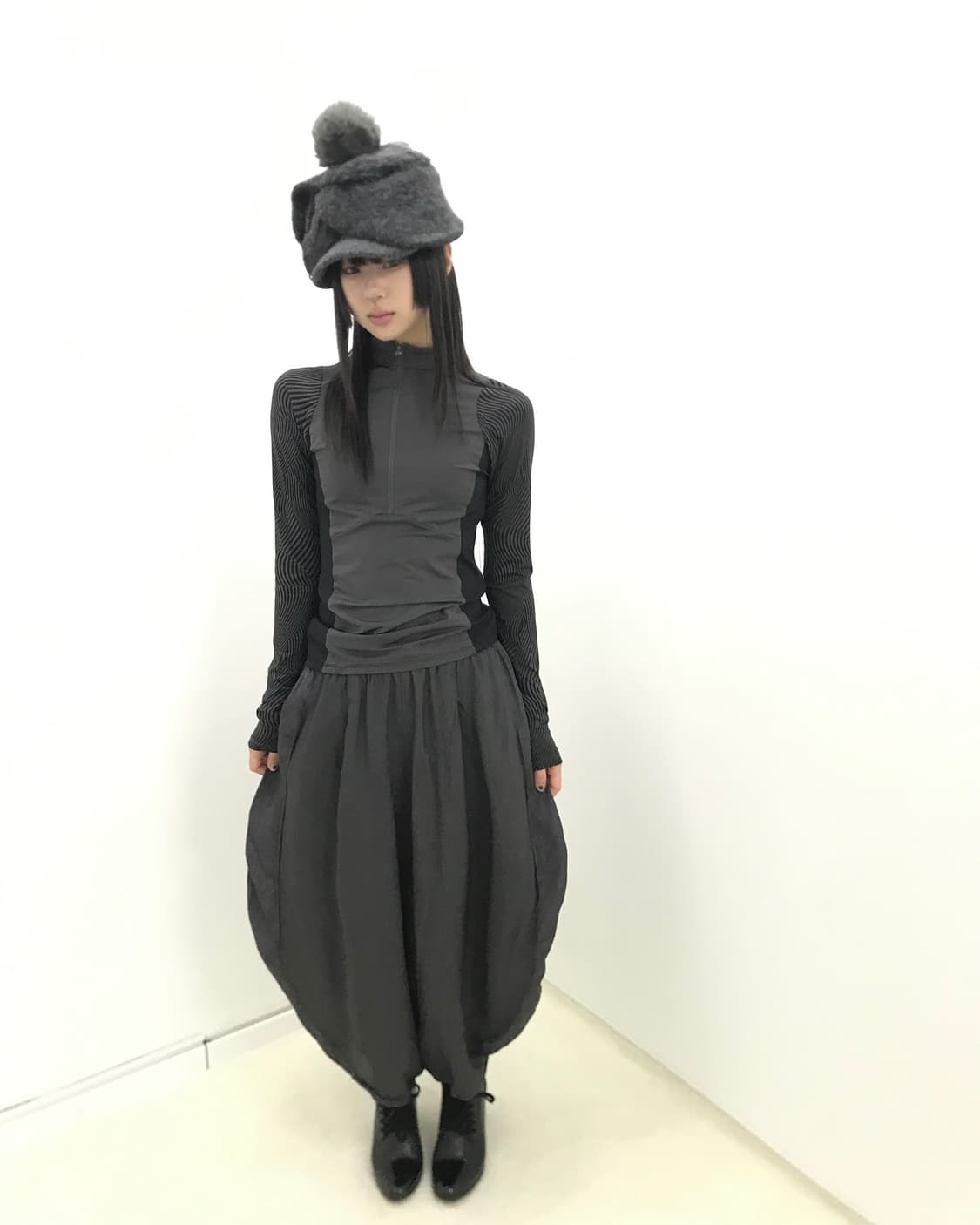 Charcoal slik 3D balloon banding pants  상품이미지10