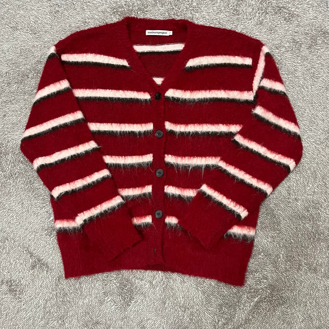 Sunburnproject 썬번프로젝트 헤어리 가디건 버건디  상품이미지2