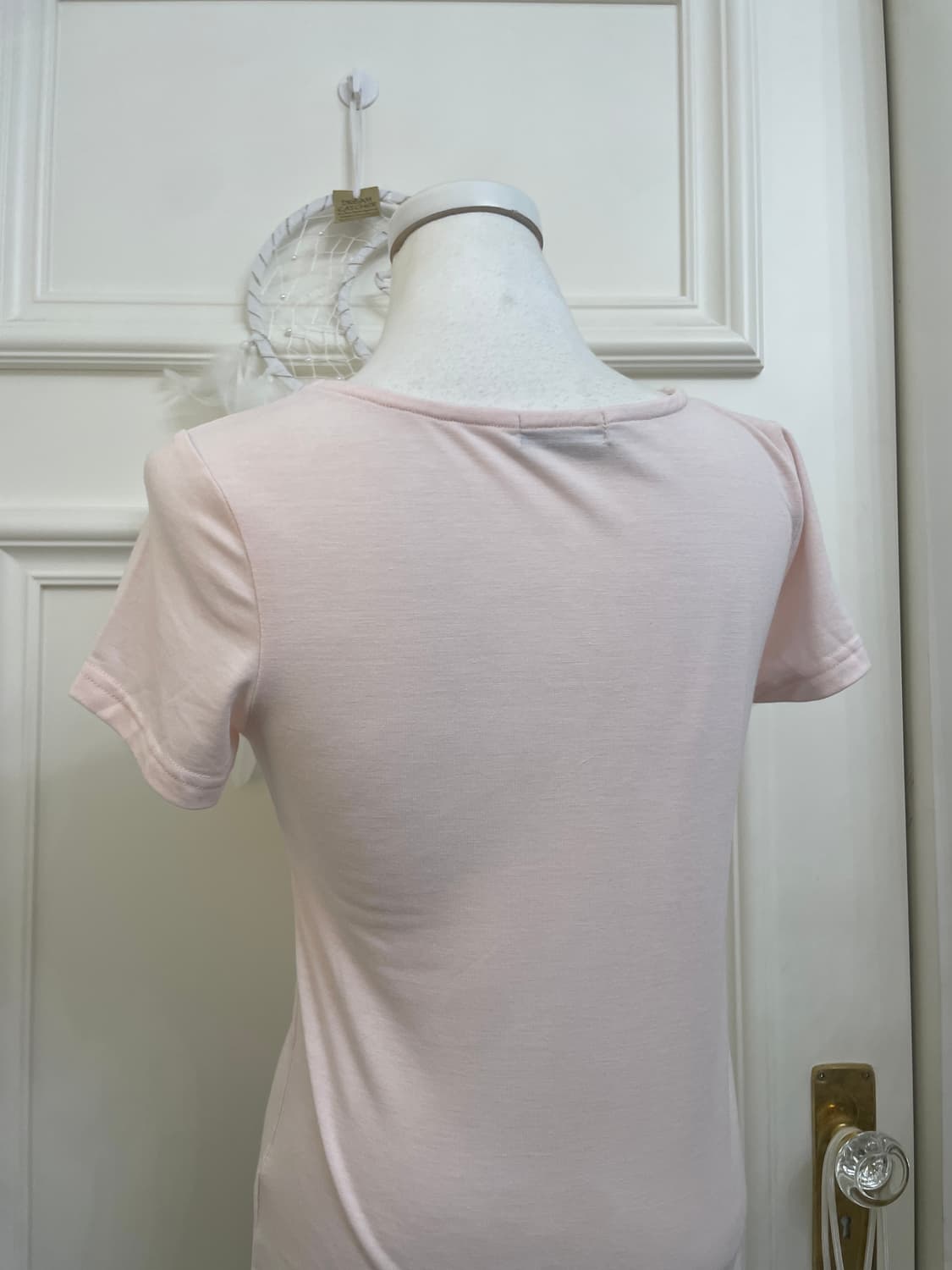 pink cubic point bust bow span top 상품이미지4