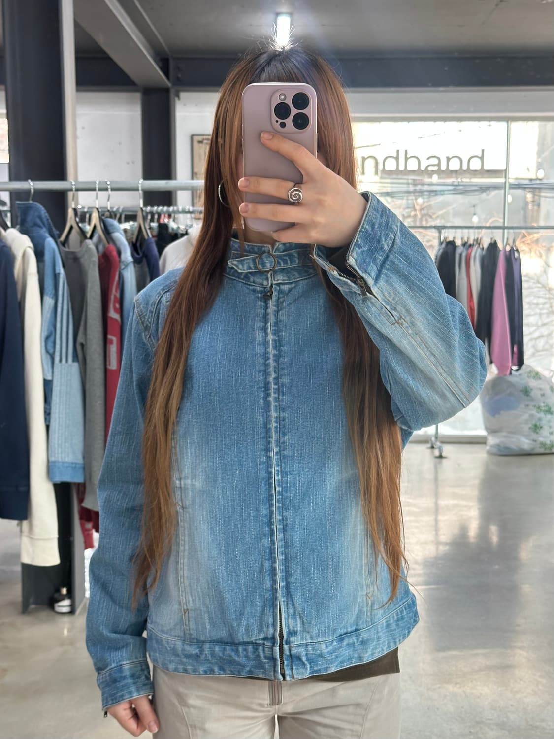 빈티지 락시크 넥버클 데님자켓 상품이미지1