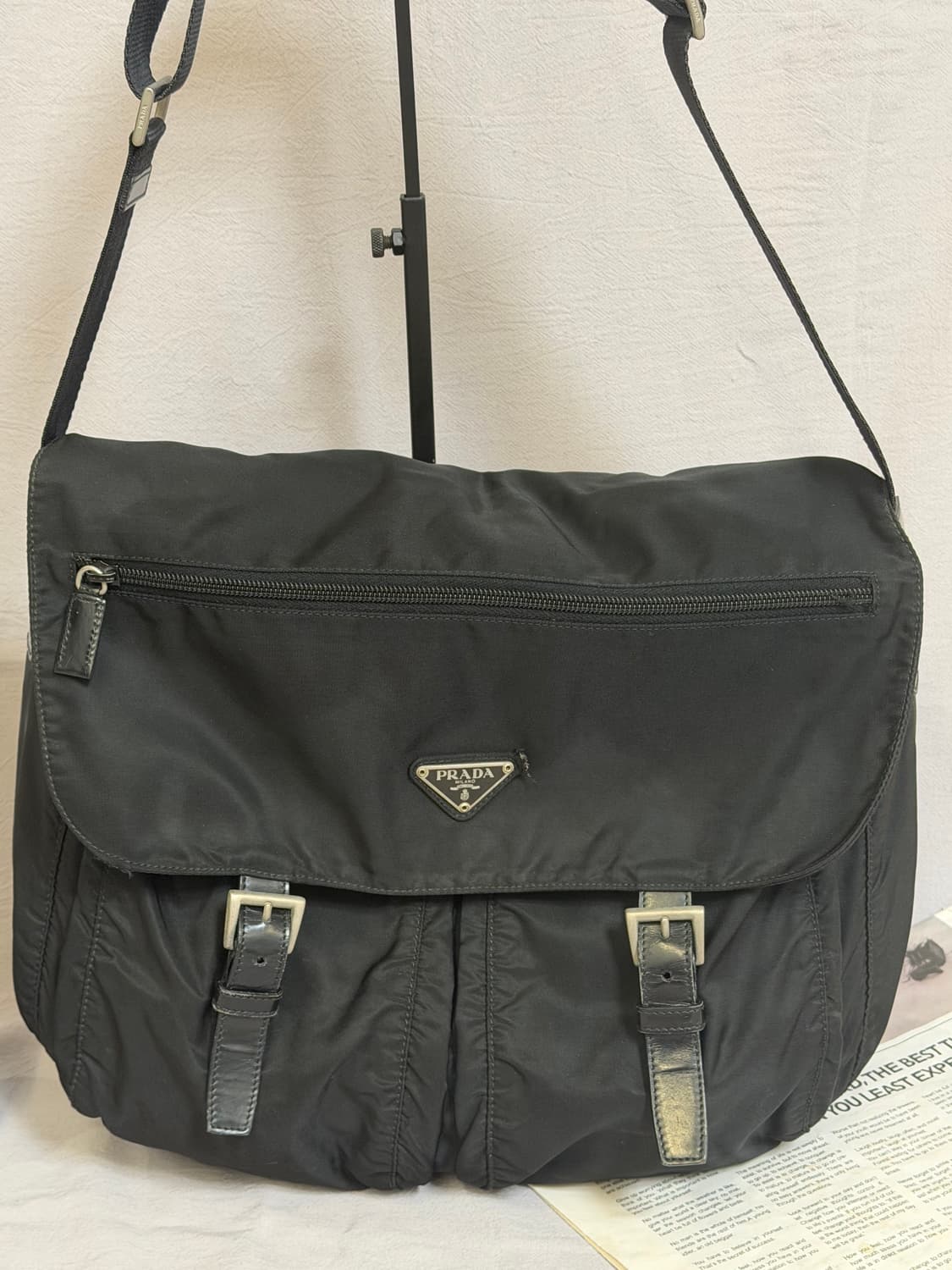 프라다 테수토 포코노 나일론 투포켓 메신저백 상품이미지7