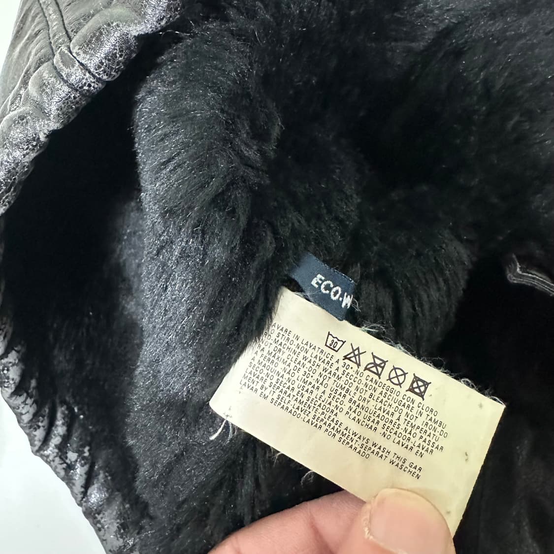 95 알마니진스 블랙 빈티지워시드 가죽자켓 상품이미지6