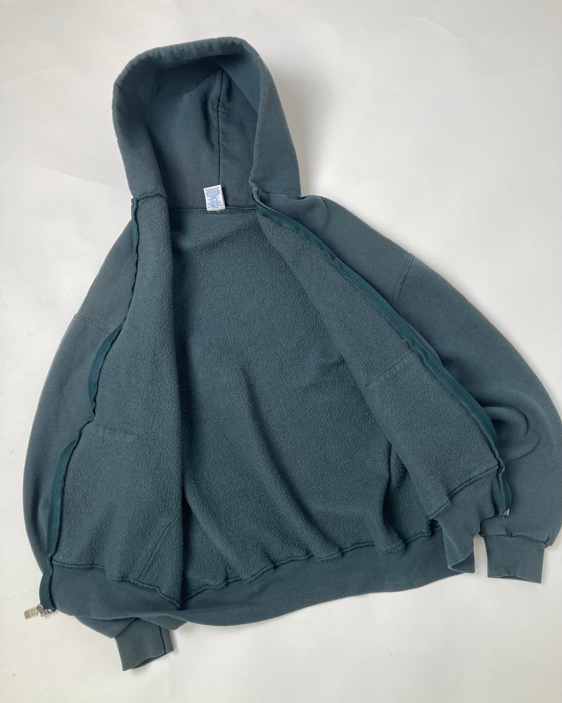 90s Russell Zip Up Hoodie (sage green) 상품이미지7
