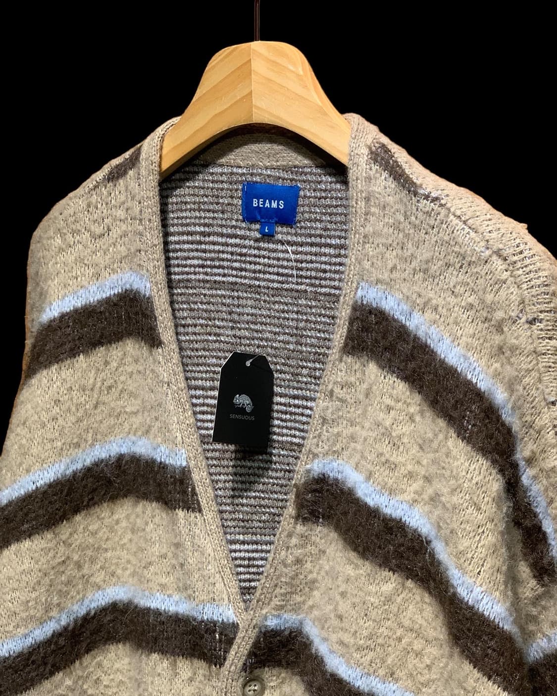 빔즈 스트라이프 패턴 모헤어 가디건 상품이미지4