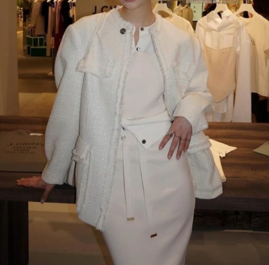 제이청 anubis 트위드 자켓 아이보리 상품이미지2