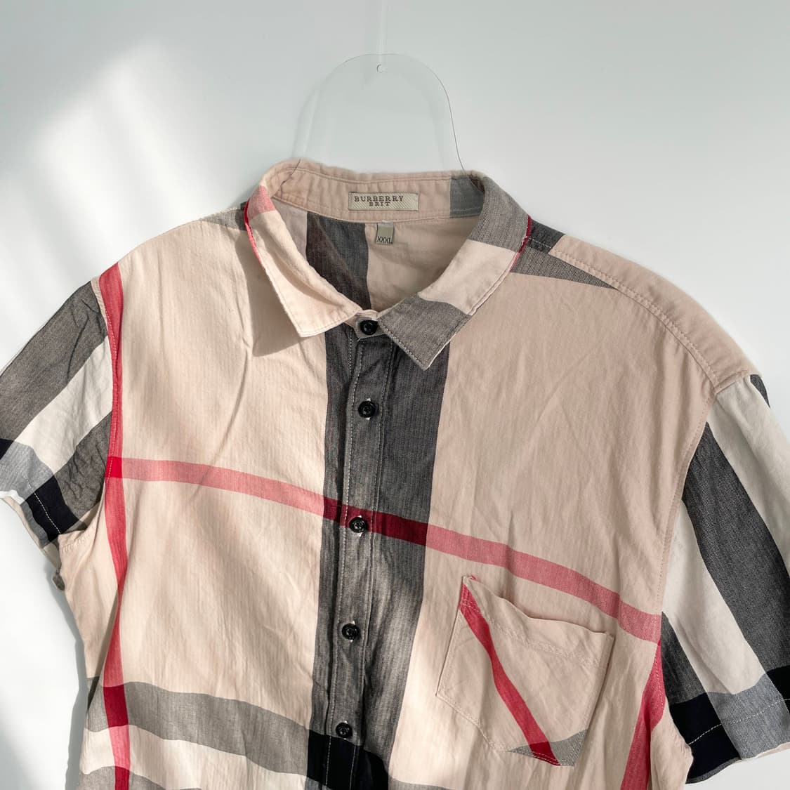 C2 버버리 브릿 노바 체크 패턴 반팔 셔츠 105사이즈 상품이미지2