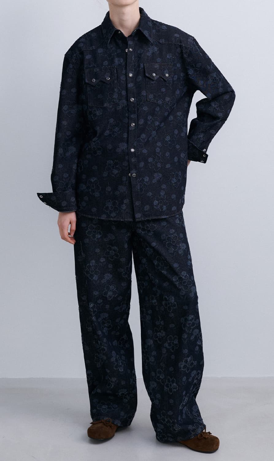 에핑글러 플라워데님 셋업 navy 상품이미지1