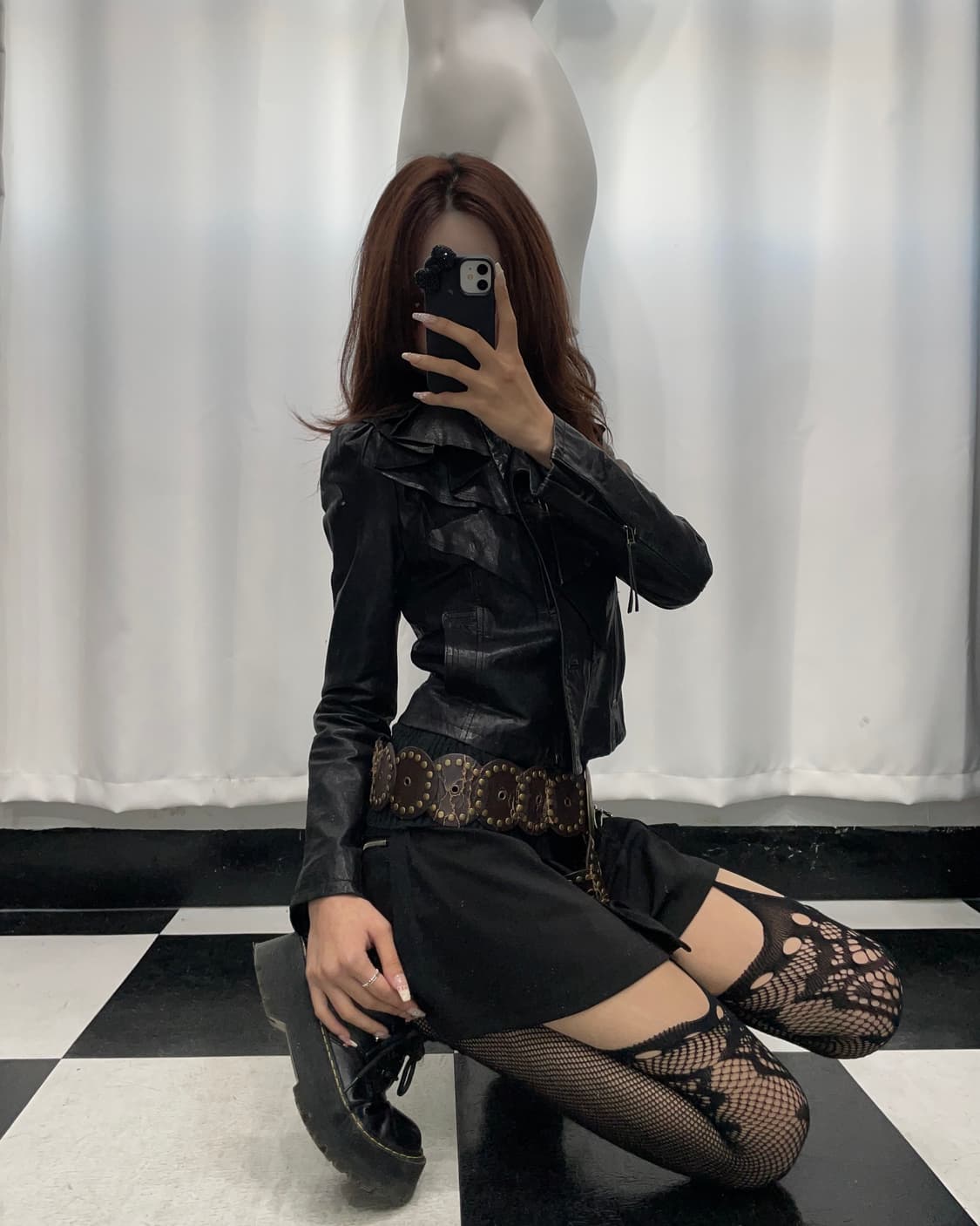 🎸프릴 디테일 블랙 레더 자켓🎸 상품이미지2