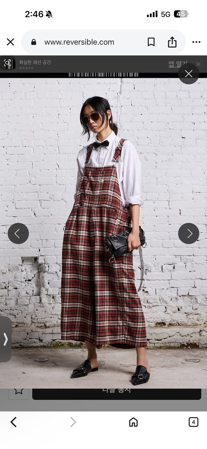 R13정품 체크 점프수트 미착용 상품이미지1