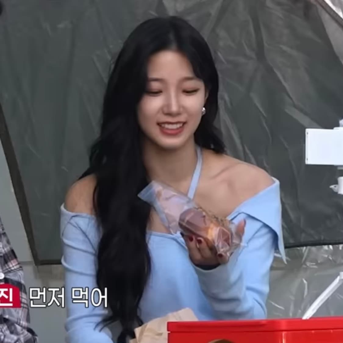 카즈하 니트)인스턴트펑크 원숄더 스트랩 니트 슬리브 상품이미지3