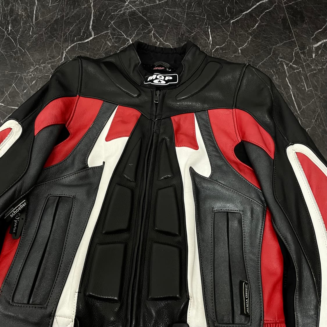 MQP 소가죽 패치워크 레이싱 자켓 상품이미지7