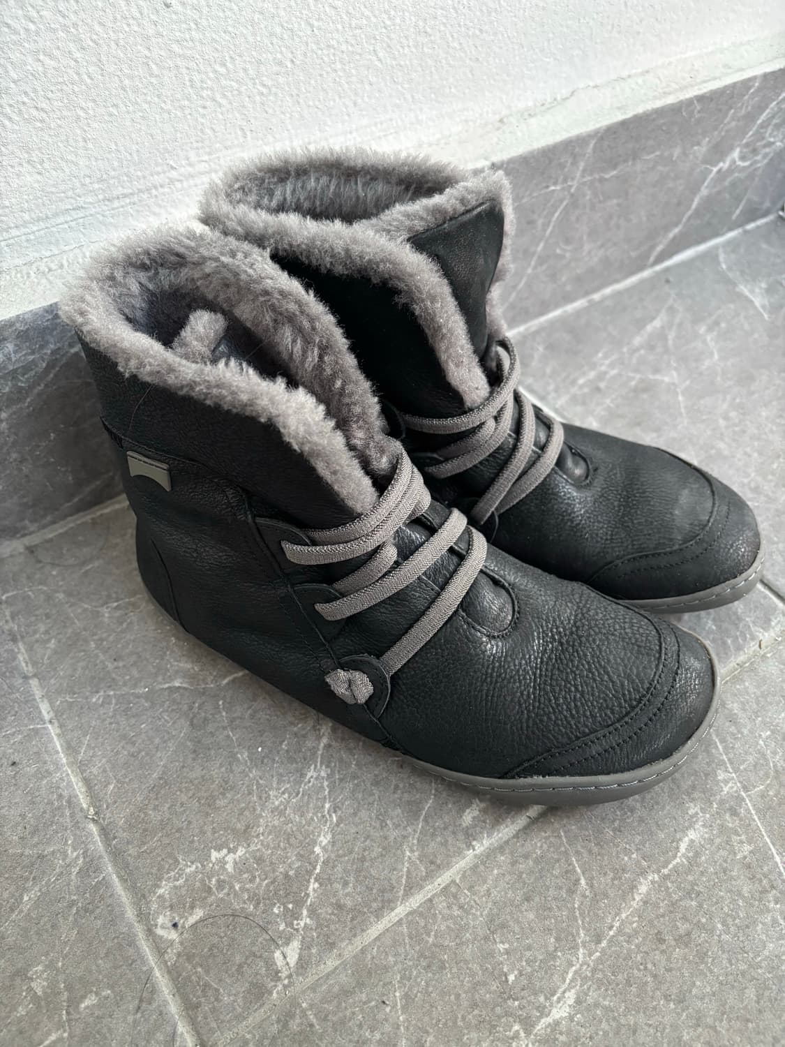 캠퍼 레더 털 부츠 37(240) 상품이미지1