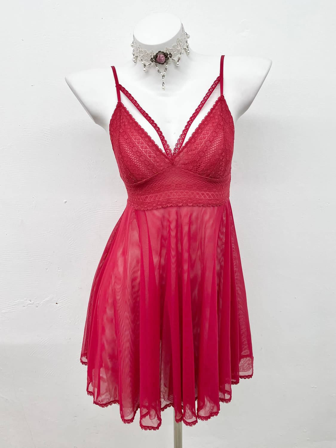 레드 레이스 슬립 상품이미지1