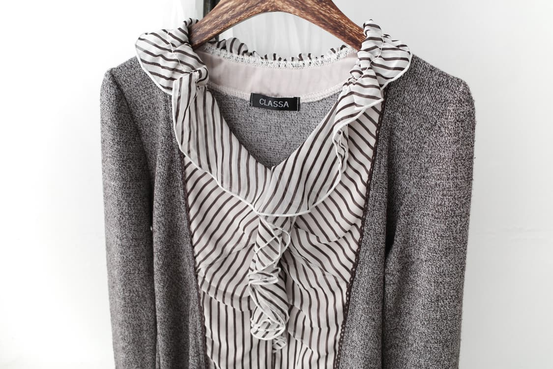 stripe frill layered long sleeve 상품이미지2