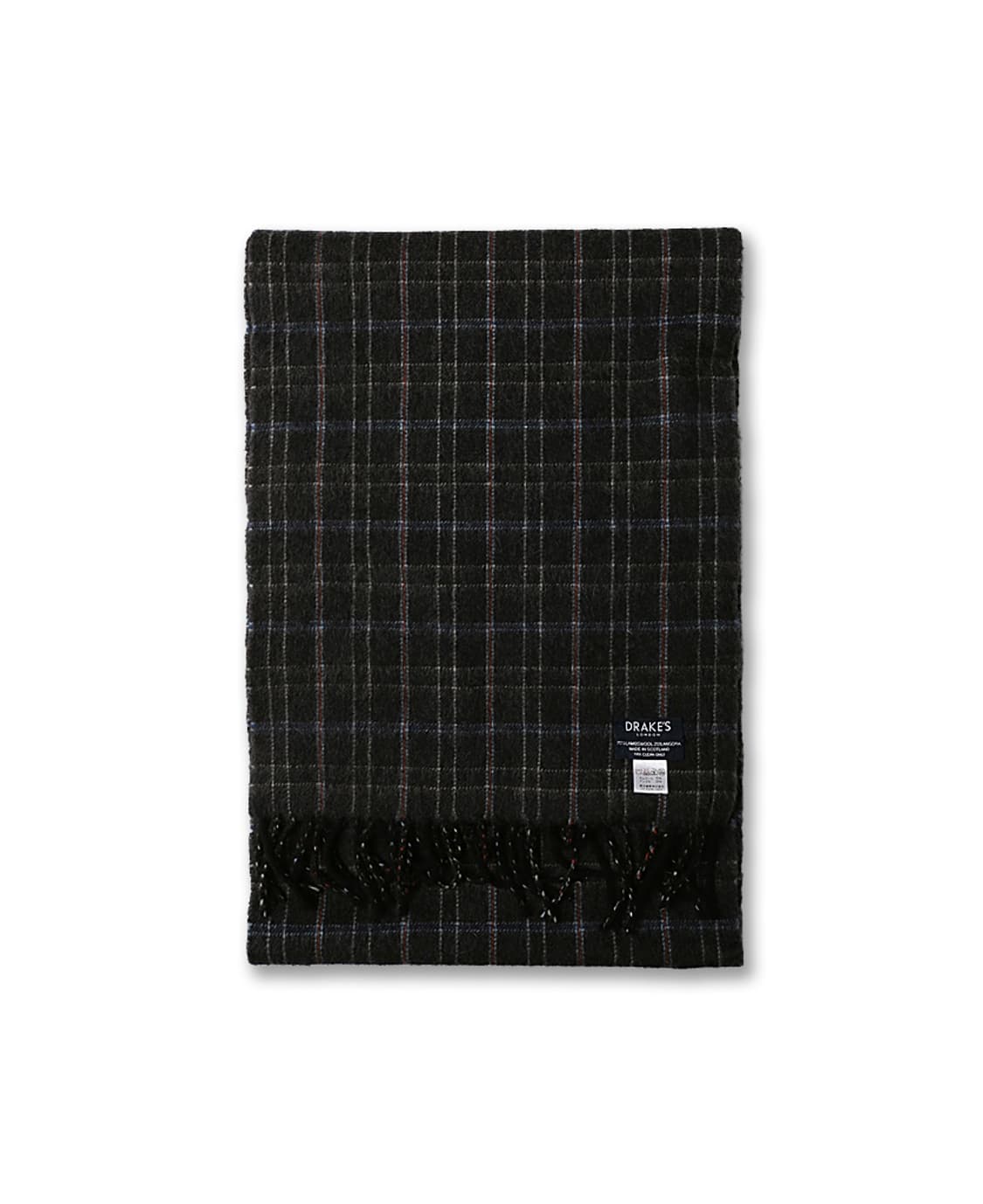 드레익스 [Drake's] 차콜 그레이 체크 런던 스코틀랜드 머플러 상품이미지2