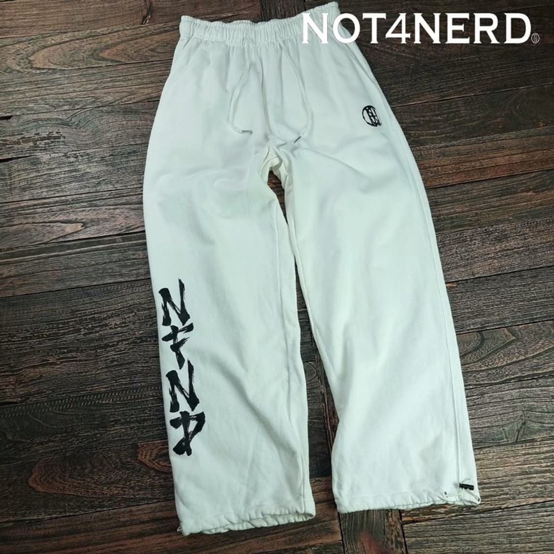 [낫포너드] 로고 프린팅 와이드 스웻 팬츠 아이보리 M19506 상품이미지1