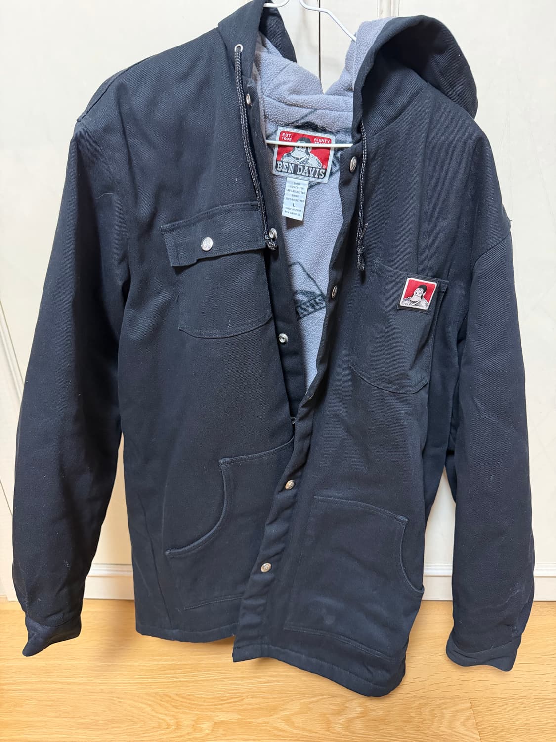 벤 데이비스 블랙 후드 워크자켓 L 상품이미지1