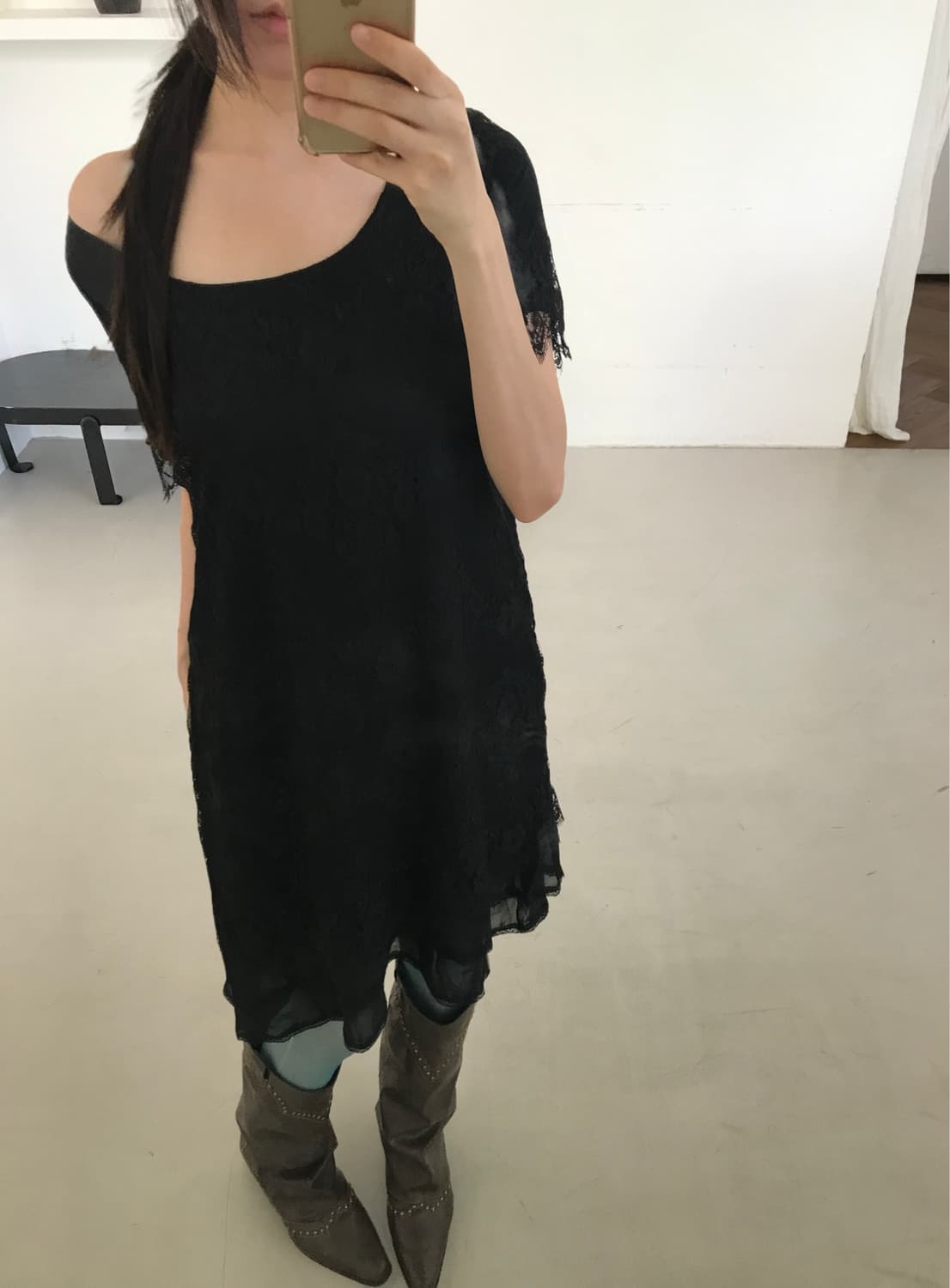 vintage black lace one-piece 상품이미지3