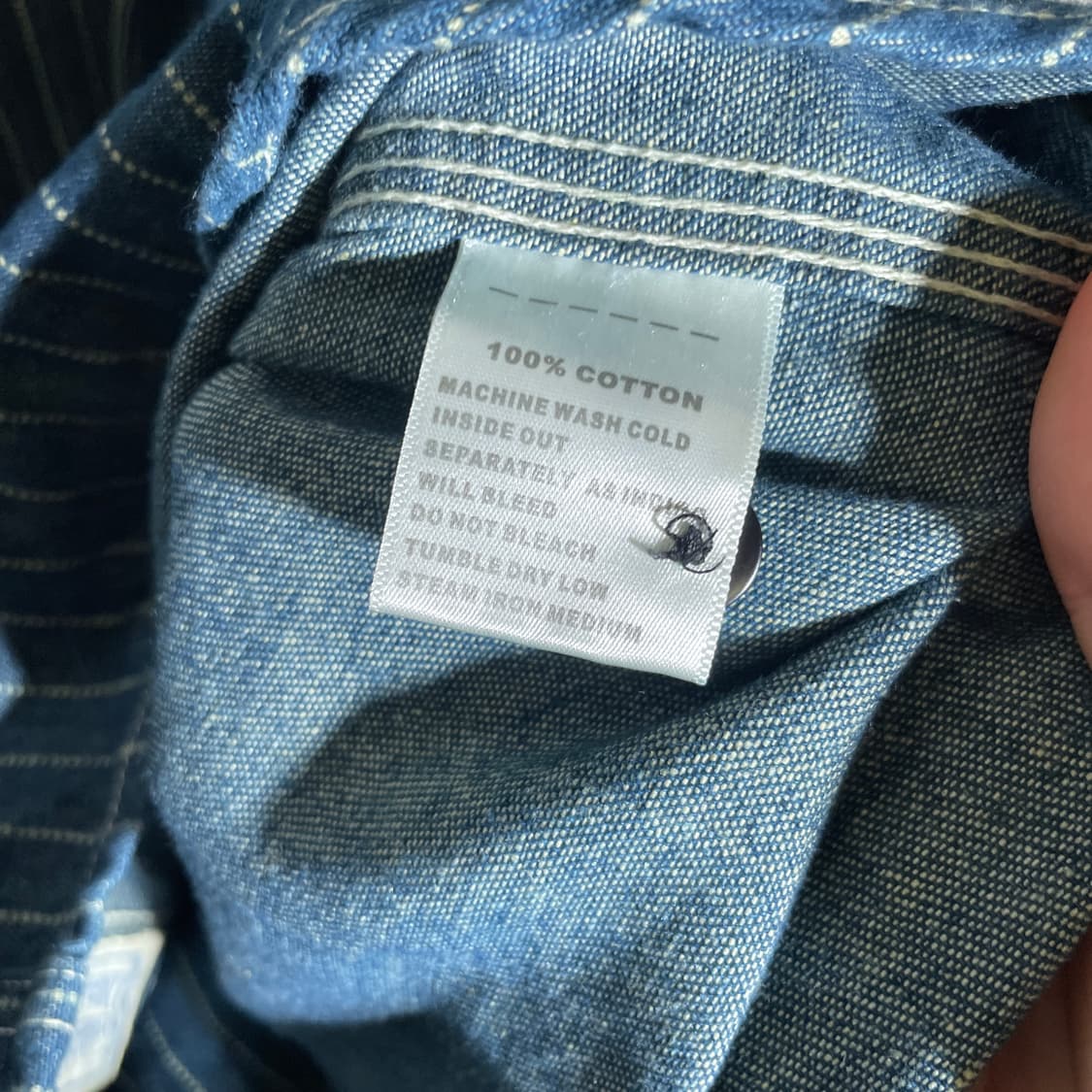 L-XL)VTG 투포켓 스트라이프 데님 워크셔츠 상품이미지4