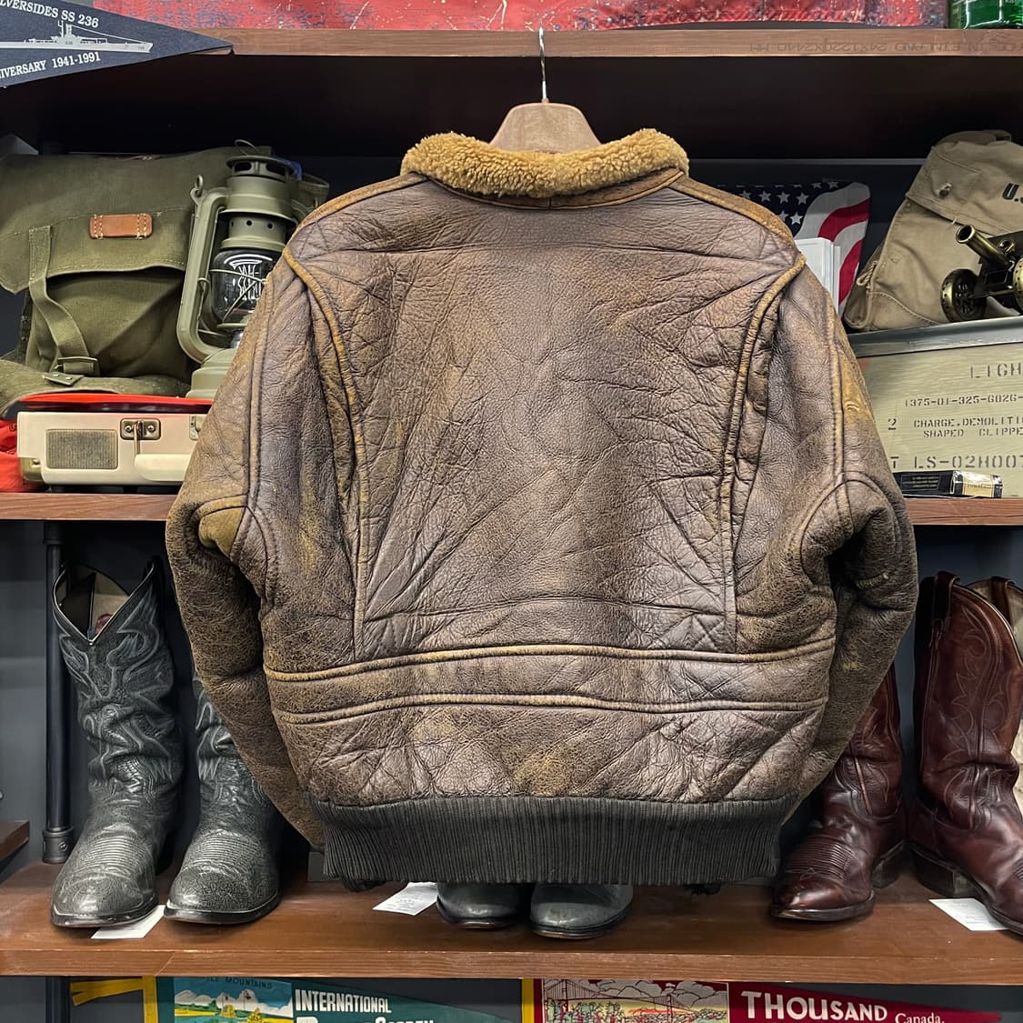 80s U.S NAVY G-1 해군 항공 양가죽 자켓 밀리터리 상품이미지2