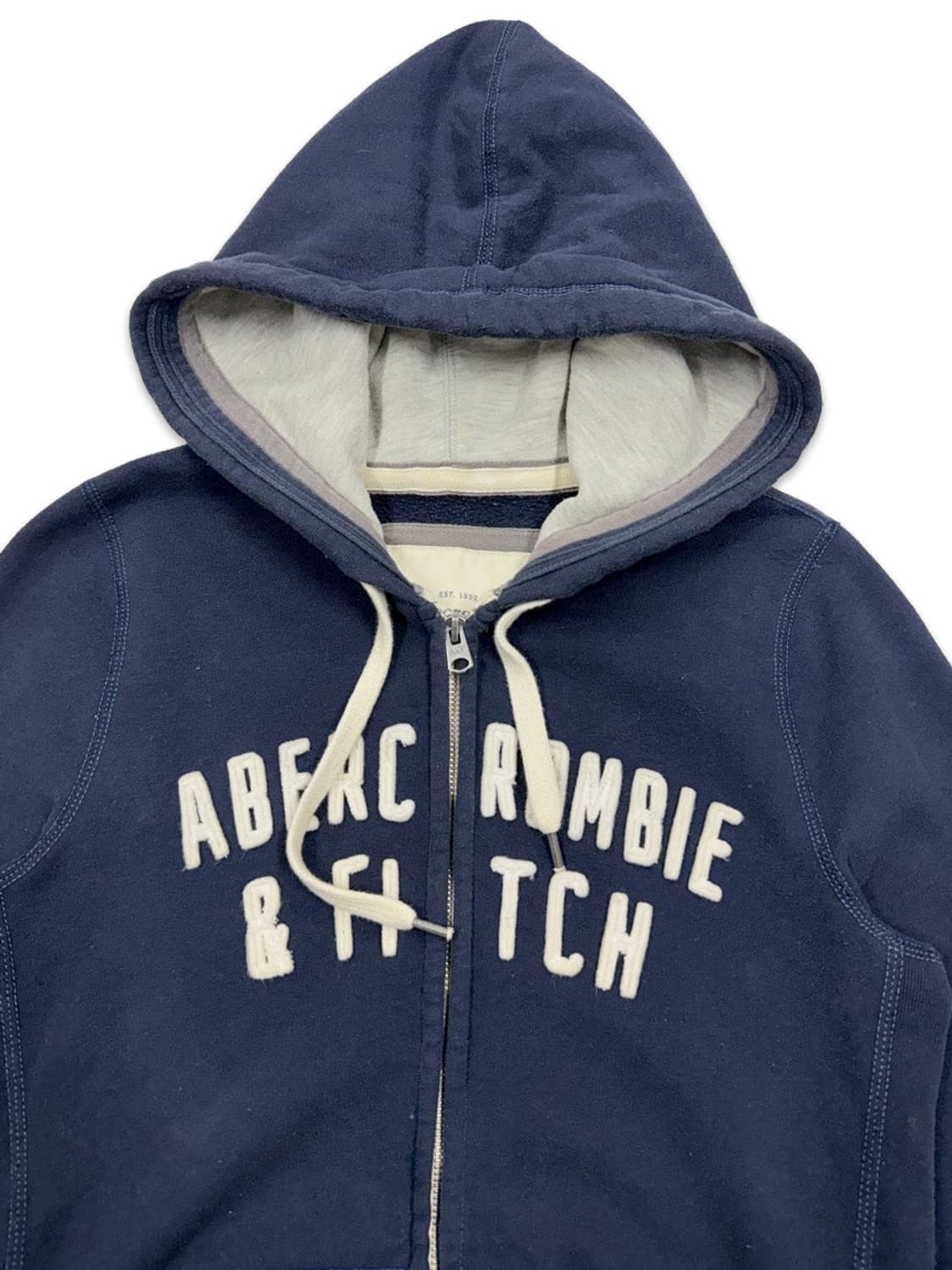 빈티지 아베크롬비 네이비 로고 후드집업 상품이미지3