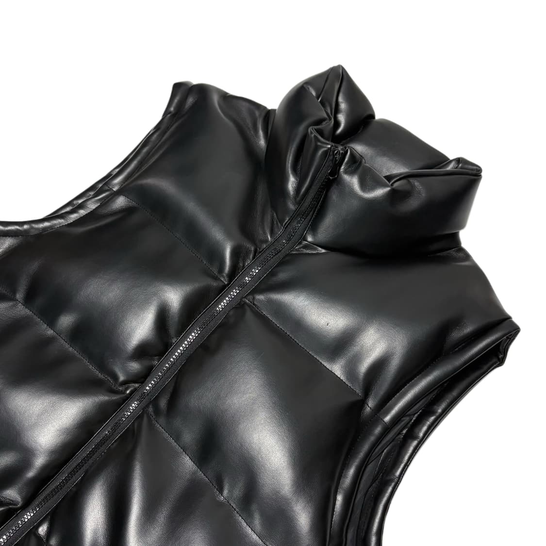 Eco leather padding vest 상품이미지3