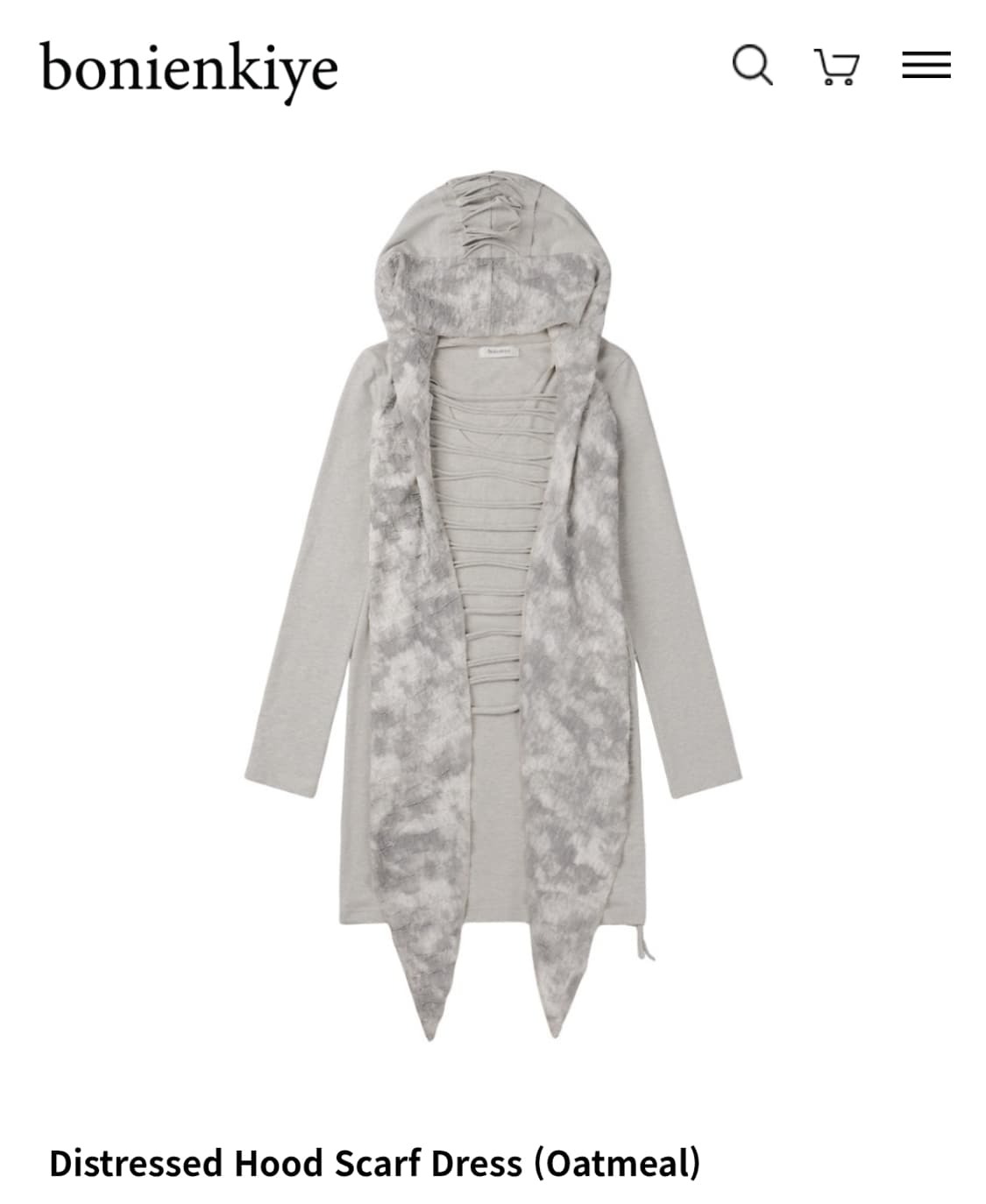 [구해요] 보니앤키예 bonienkiye 후드 스카프 드레스 오트밀 상품이미지1