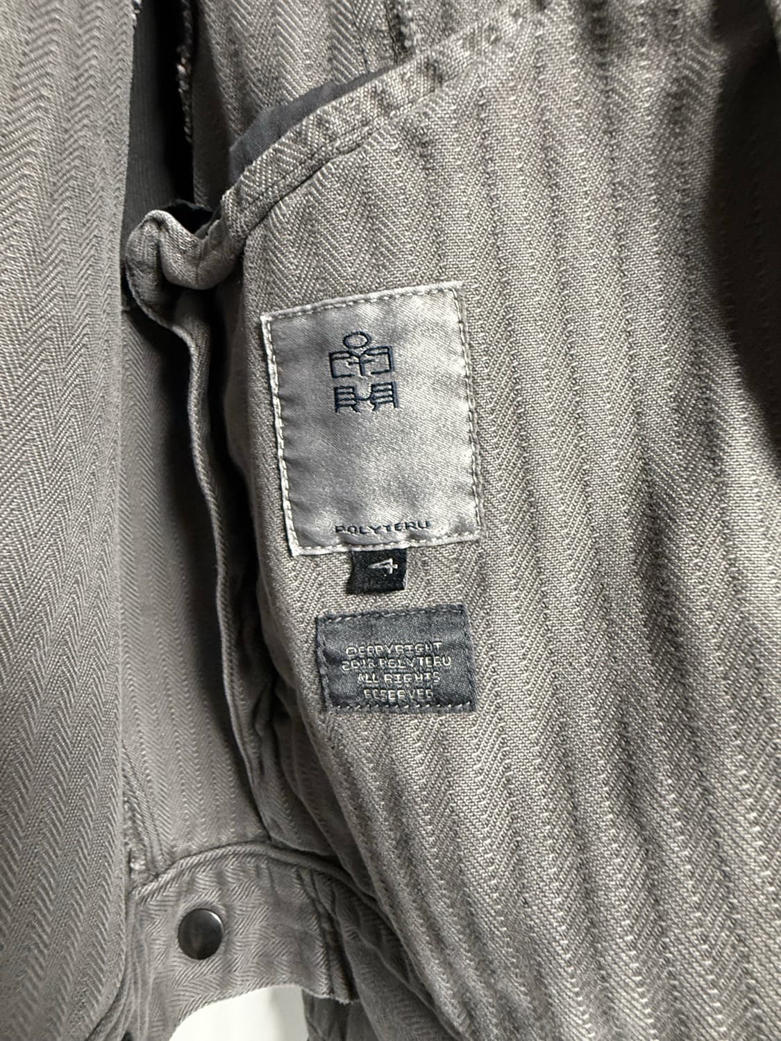 (4) 폴리테루 헤링본트윌 집 트러커 자켓 그레이 상품이미지3