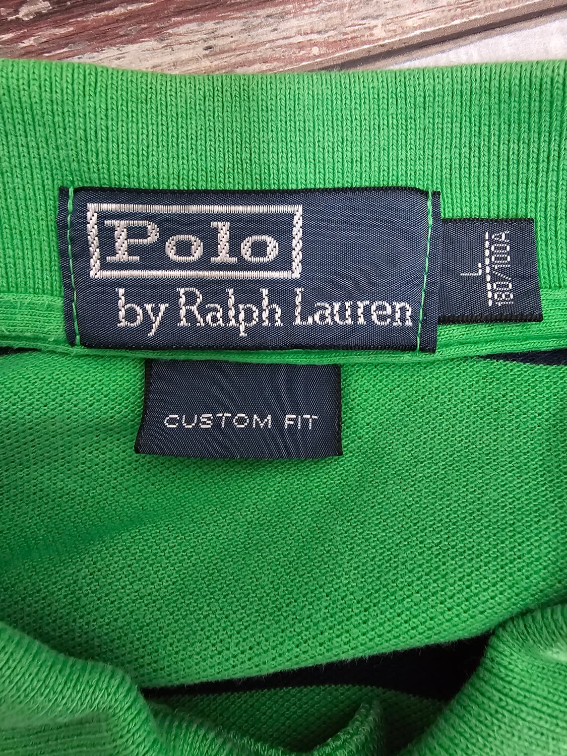 폴로랄프로렌 그린 스트라이프 반팔 카라티 L 상품이미지3